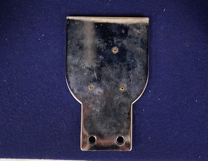 A Rolls Royce and Bentley Owner Driver Club chrome and enamel car radiator badge, 10.7 x 6.6cm. Condition - fair to good.